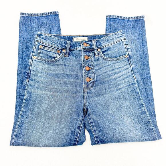 Madewell The Perfect Vintage Crop Button Fly Front Denim Jeans Size 25 - Picture 4 of 9